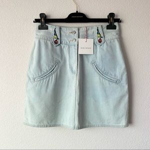 Rachel Antonoff embroidered denim skirt
